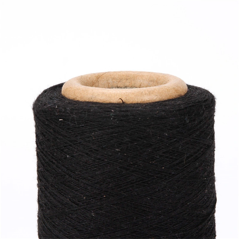 Черный переработанных хлопок полиэстер смешанных пряжа для вязания Sock