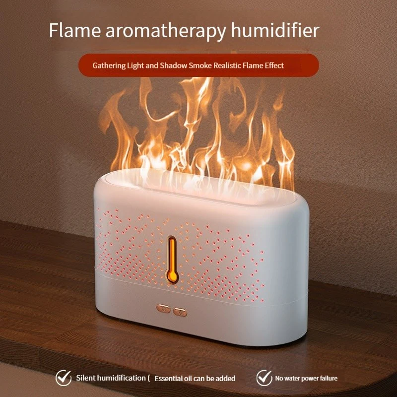 3D de nuevo el ruido blanco llama Humidificador de aire de color naranja o azul hielo Noche de Luz LED difusor de aroma atomizador de ultrasonidos para la oficina en casa