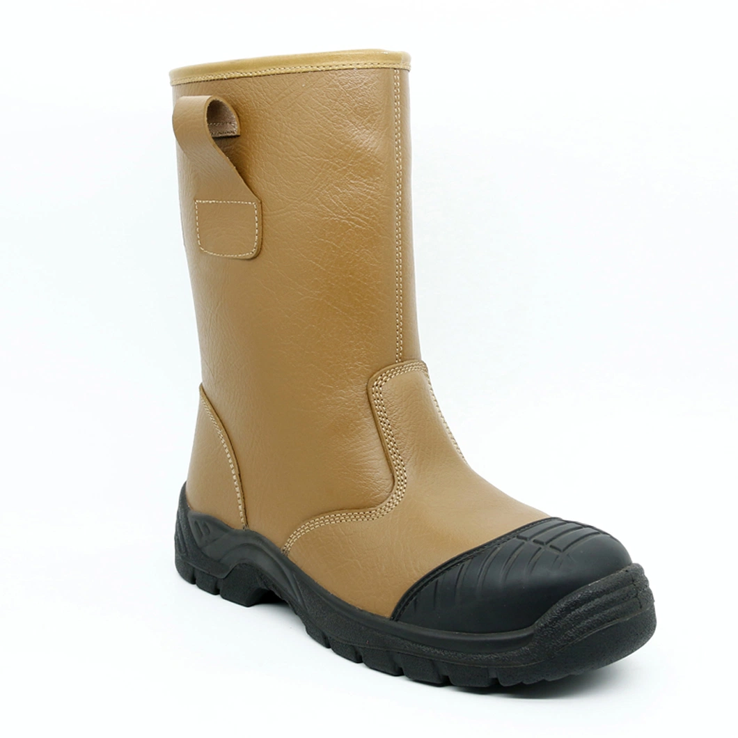 Tan Printing Cow Action High Rigger Safety Shoe Boot