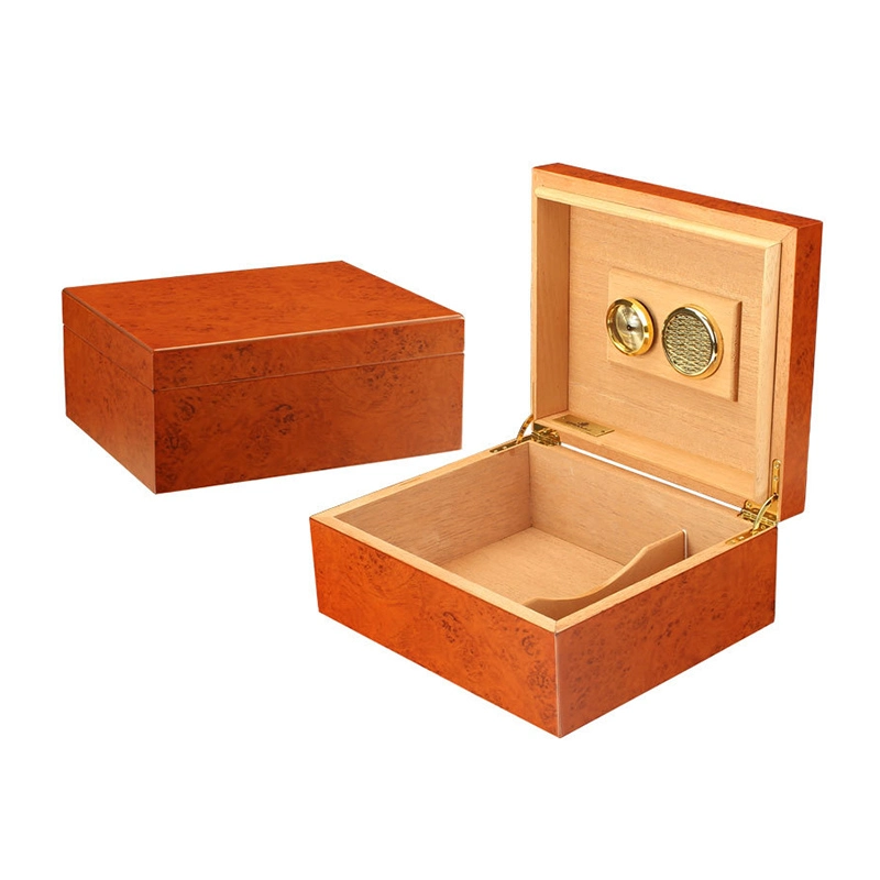 Removable Partition Hygrometer Inner Custom Logo Clamshell Cedar Wholesale/Supplier Wood Cigar Humidor Boxes