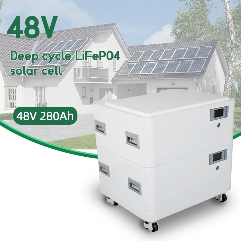 Energía apilable 48V 280ah LiFePO4 baterías de ión litio Energía solar Batería de almacenamiento