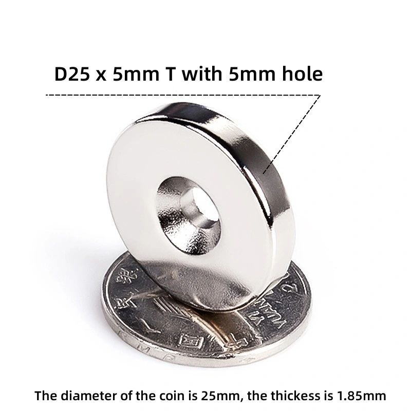 High Quality Permanent Strong Disc Neodymium Magnet D25X5mm with 5mm Countersunk Hole