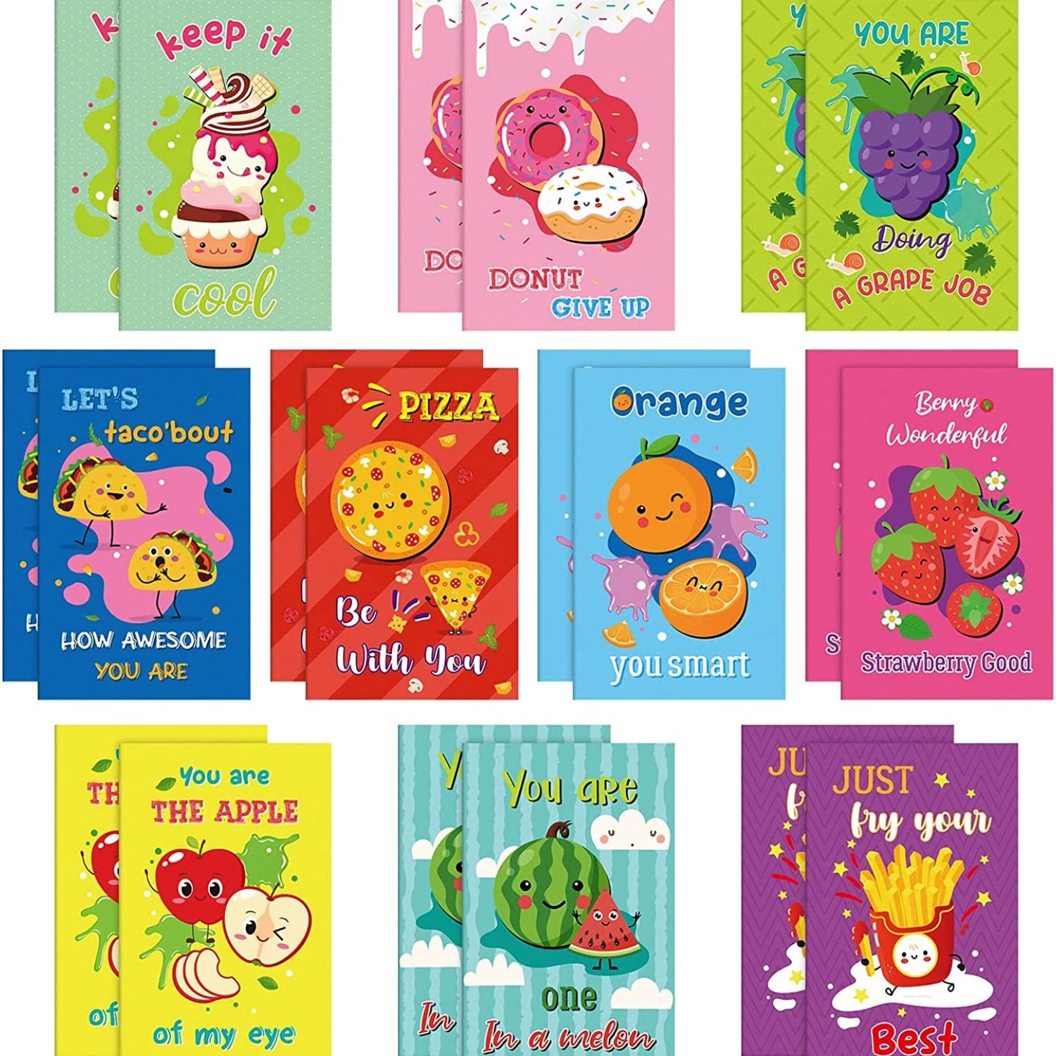 Funny Pocket Notebooks Fruit and Food Assorted Scented Notepads