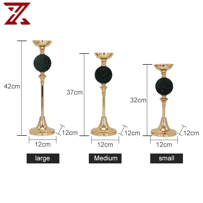 Directo Metal Pilar Fábrica de Té de mármol Portavelas de luz para la decoración del hogar