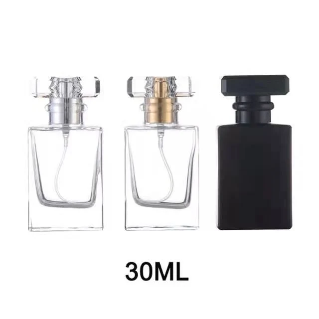 Großhandel 30ml 50ml 100ml flache quadratische Parfüm Flasche mit Spray Applikator für Traver