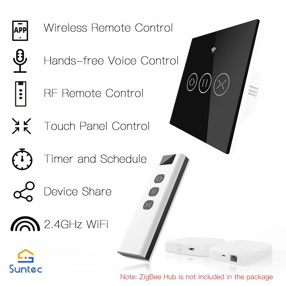 WiFi/Zigbee Smart Touch tact switch pour stores à rouleau d'obturation Rideau