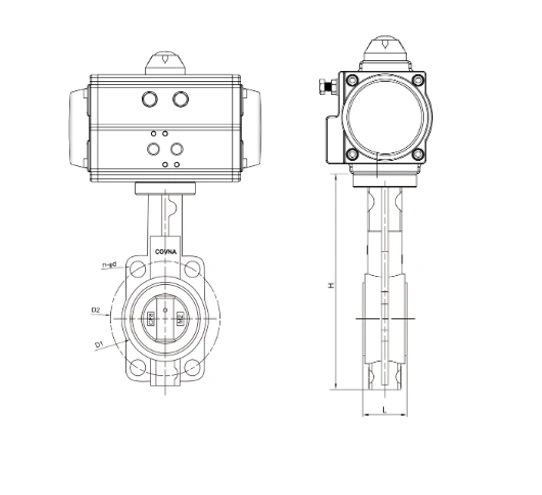 Hot Selling 50/65/80/100/125/150/200mm Wafer Type Pneumatic Water Butterfly Valve