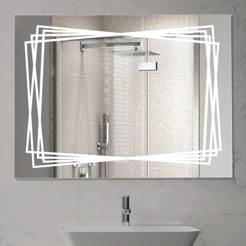 New Design Rectangle Makeup Mirror with LED Light Bathroom Furniture Electronic Bath Wall Smart Mirrors