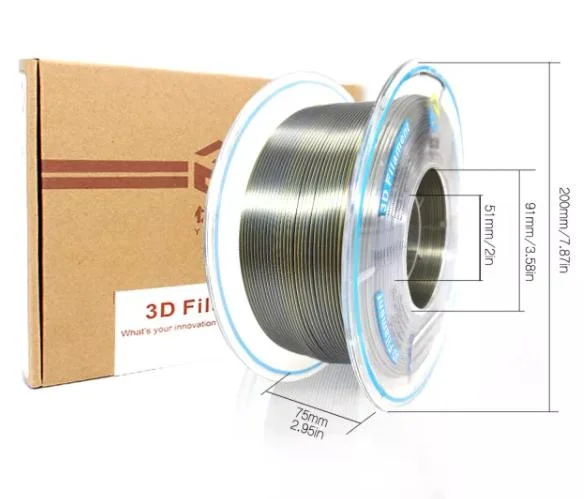 ISO9001 Verified 3D Printers Dual Color Bronze-Silver Silk PLA Filaments Children 3D Idrawing Pens DIY Filaments 3D Printing Gifts Materials 1.75mm 2.85mm 1000g