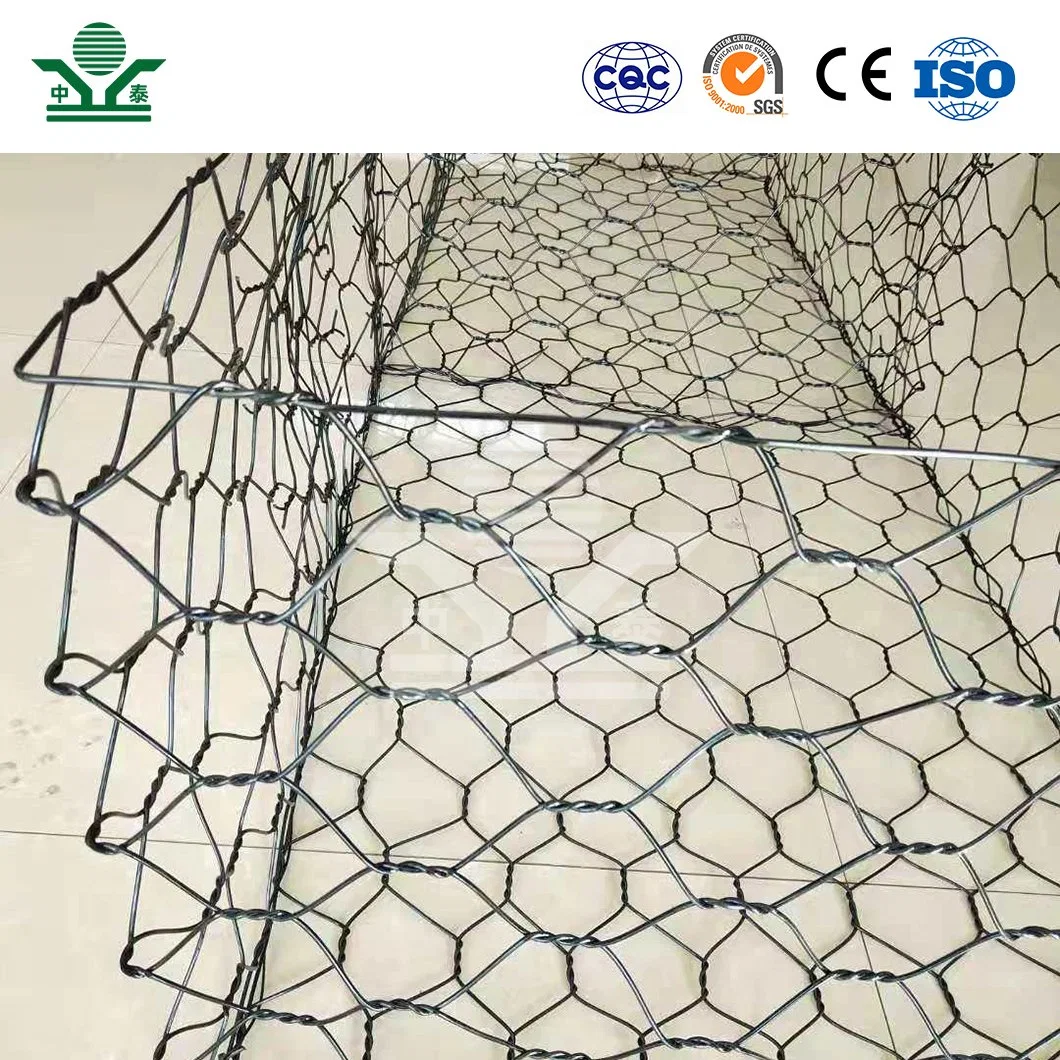 Zhongtai Square Hole Gabion Basket China Wholesale/Supplierrs Gabion Box Mesh 2.0mm 2.2mm 2.7mm 3.05mm Diameter Gabion Wire Mesh Cage PVC Coated Gabion Basket Box