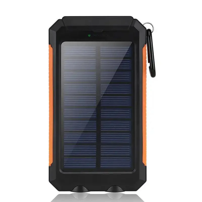 Solar Power Bank 30000mAh Portable Dual USB 2 LED Lights External Charger