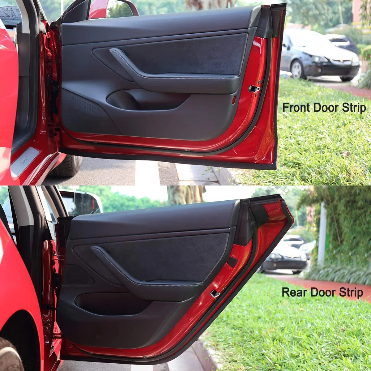 Door Seal Auto Rubber Strip Kit for Te-SLA Car Door (Front Door / Pillar / Rear Door) , Self Soundproofing & Noise Reduction