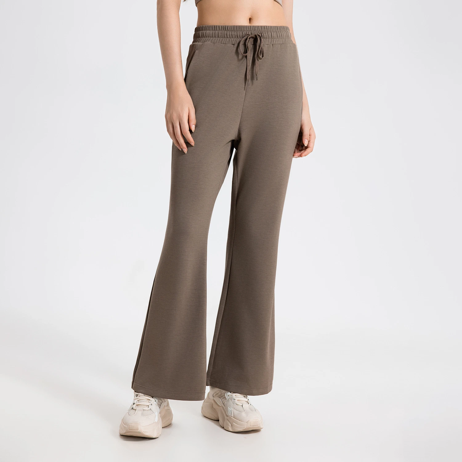 Cooperação transfronteiriça no Outono e Inverno respirável Casual Micro Fitness Flare pants da cintura Alta Elevação da cintura quadril desgaste de emagrecimento ioga calças desportivas