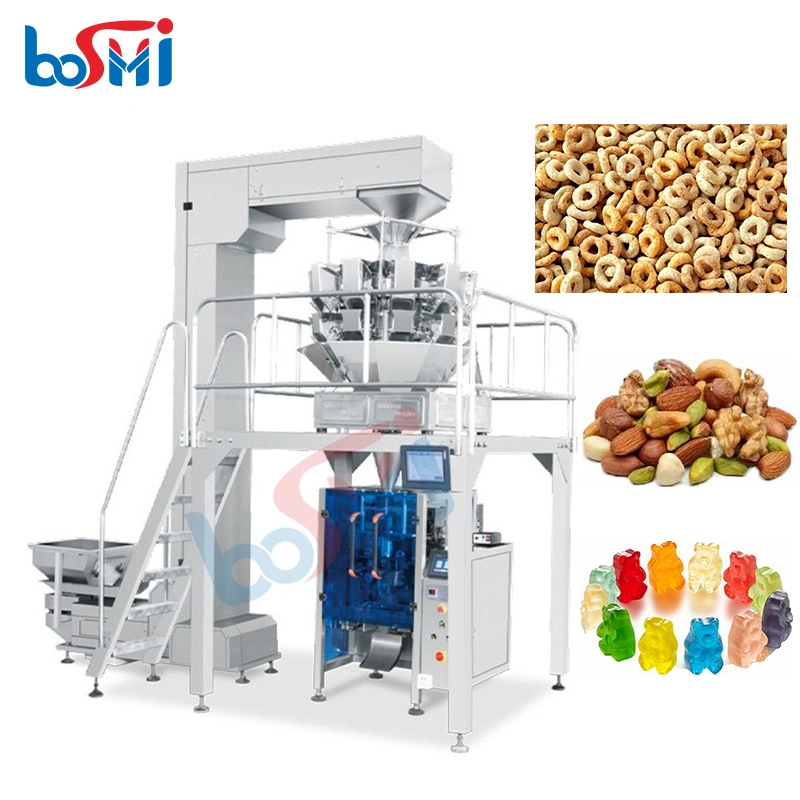 Vertical Linear Multihead Weigher Potato Chips Sugar Rice Pasta Granule Packing Machine