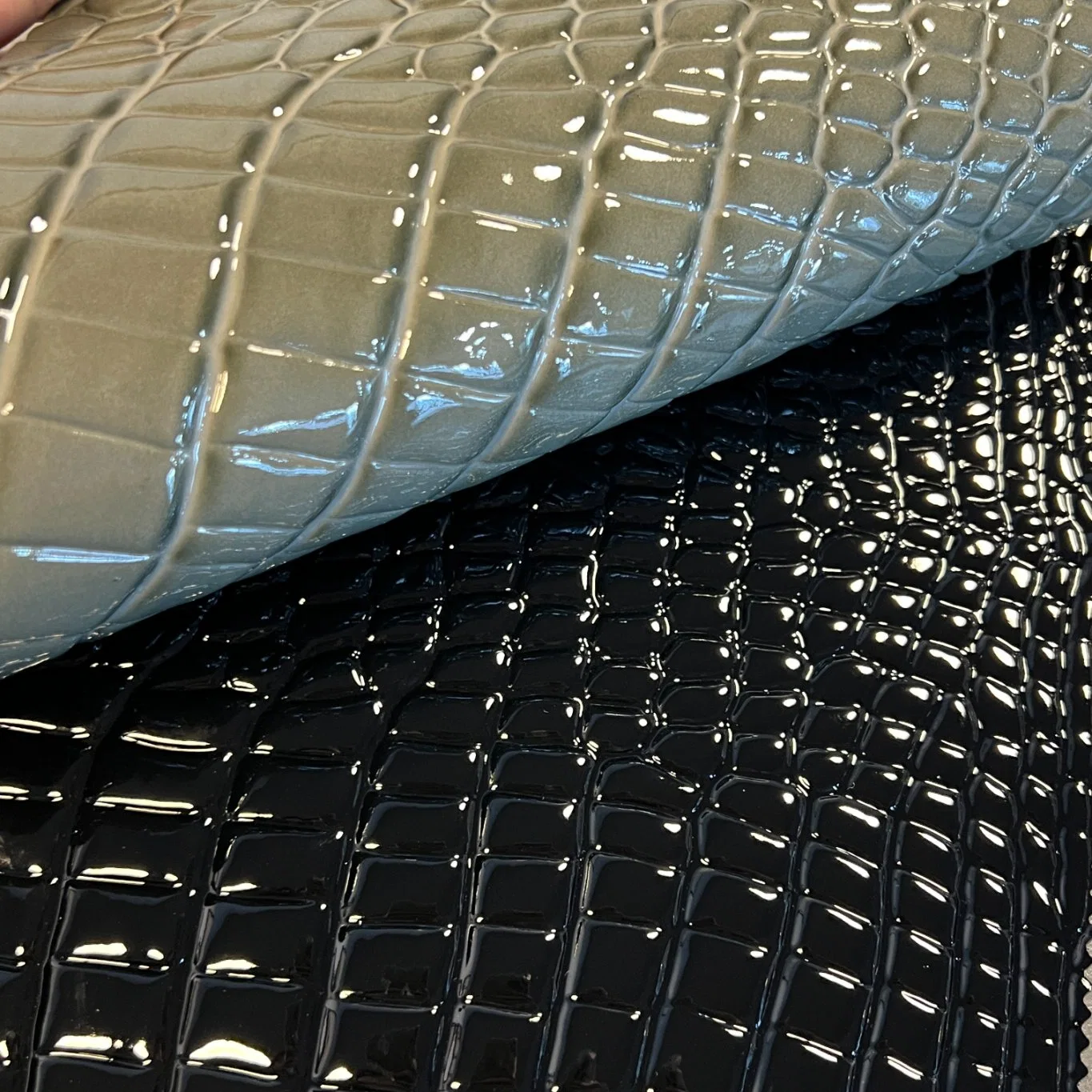 PVC Leather Stone Grain Patent Leather for Bag and Upholstery