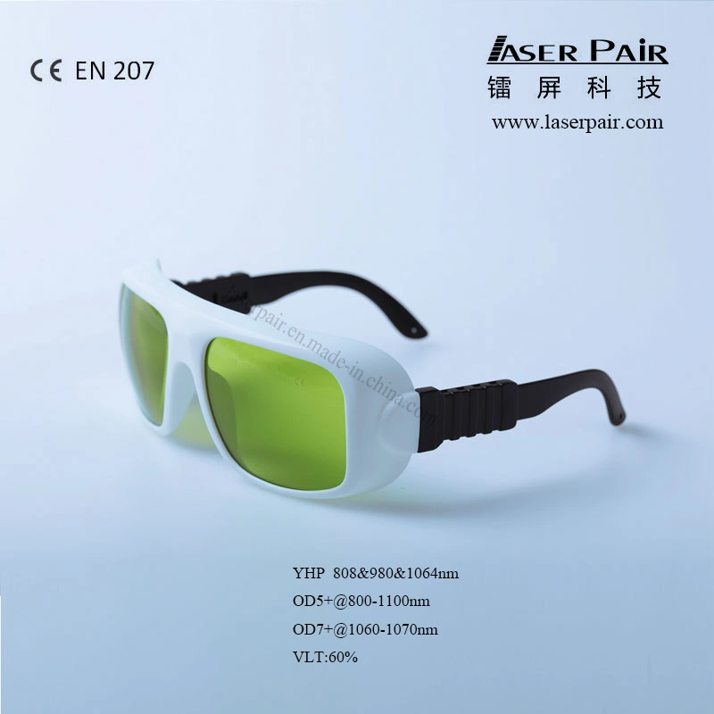 Lunettes de sécurité laser 808&amp;980&amp;1064nm, lunettes de sécurité laser avec le châssis 36, protéger : 800-1100nm Longueur d'onde, l'application : Lasers dentaires, les Diodes, ND : YAG