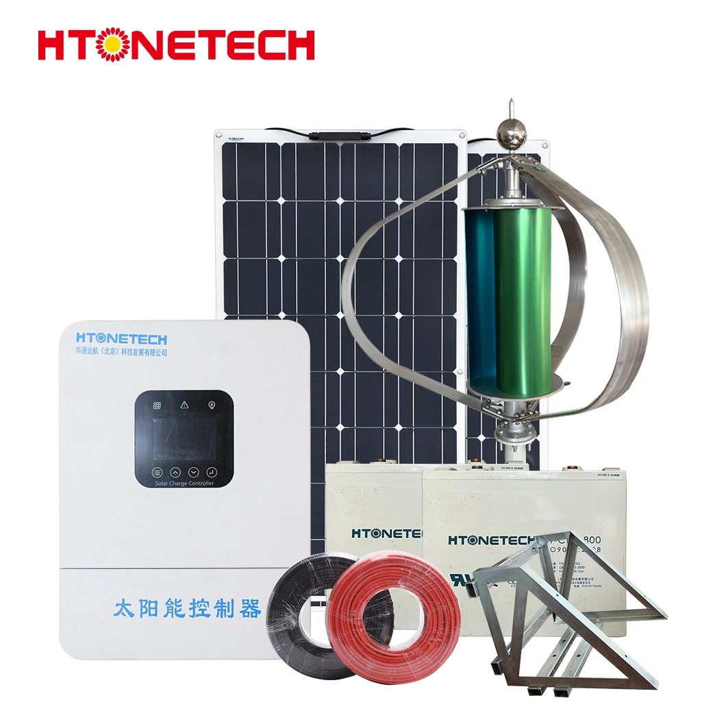 Htonetech 10 20 30W 12V Panneau Solaire Monocristallin Batterie Usine Système de Stockage de Chaleur Chine Meilleur Système Hybride Éolien Solaire avec Régulateur de Charge de l'Éolienne