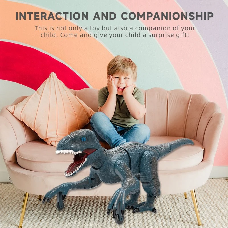 Multifunctional Infrared Remote Control Walking Animal Model Jurassic World Dinosaur Kids Rechargeable RC Velociraptor Toys