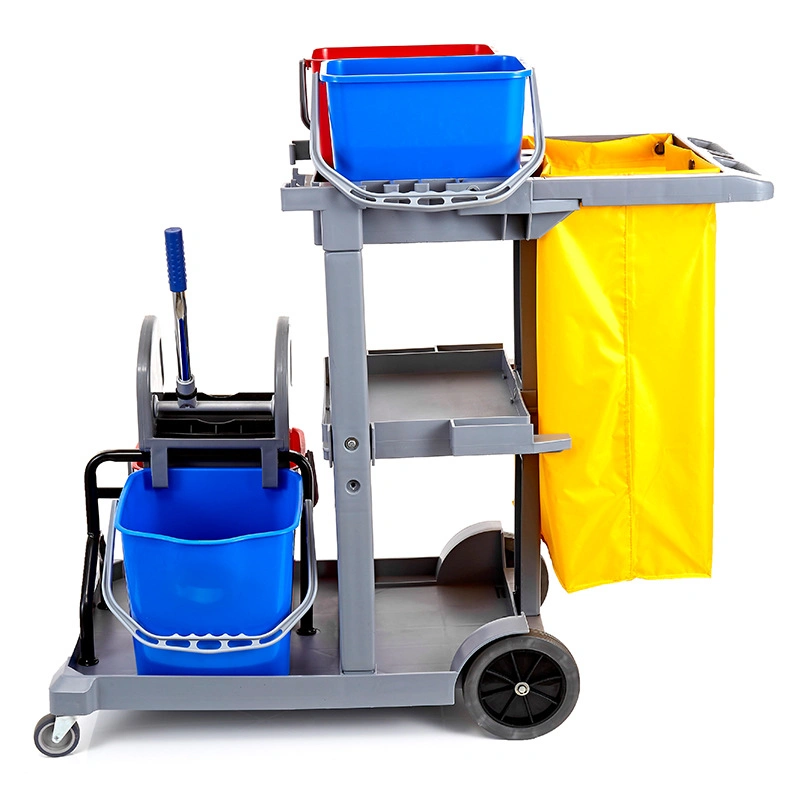 Multipurpose Cleaning Trolley Cart with Wringer Restaurant Janitorial Cart High quality/High cost performance  Service Cleaning Cart