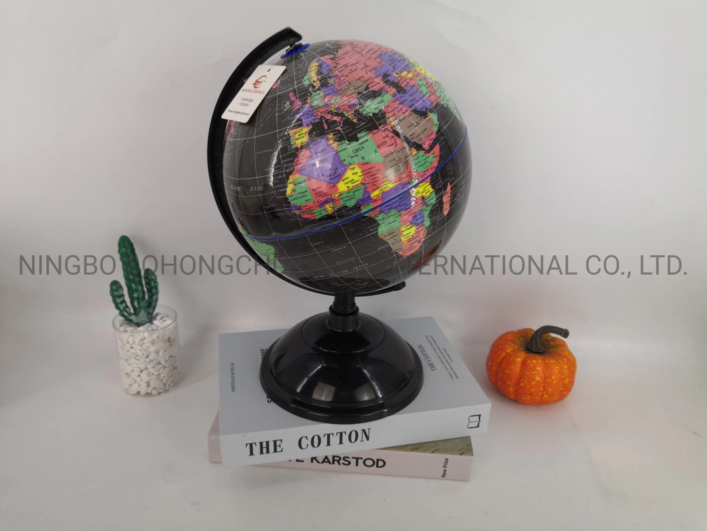 20cm Desktop Arched Teaching Globe with World Map with Plastic Stand Promotional Gift