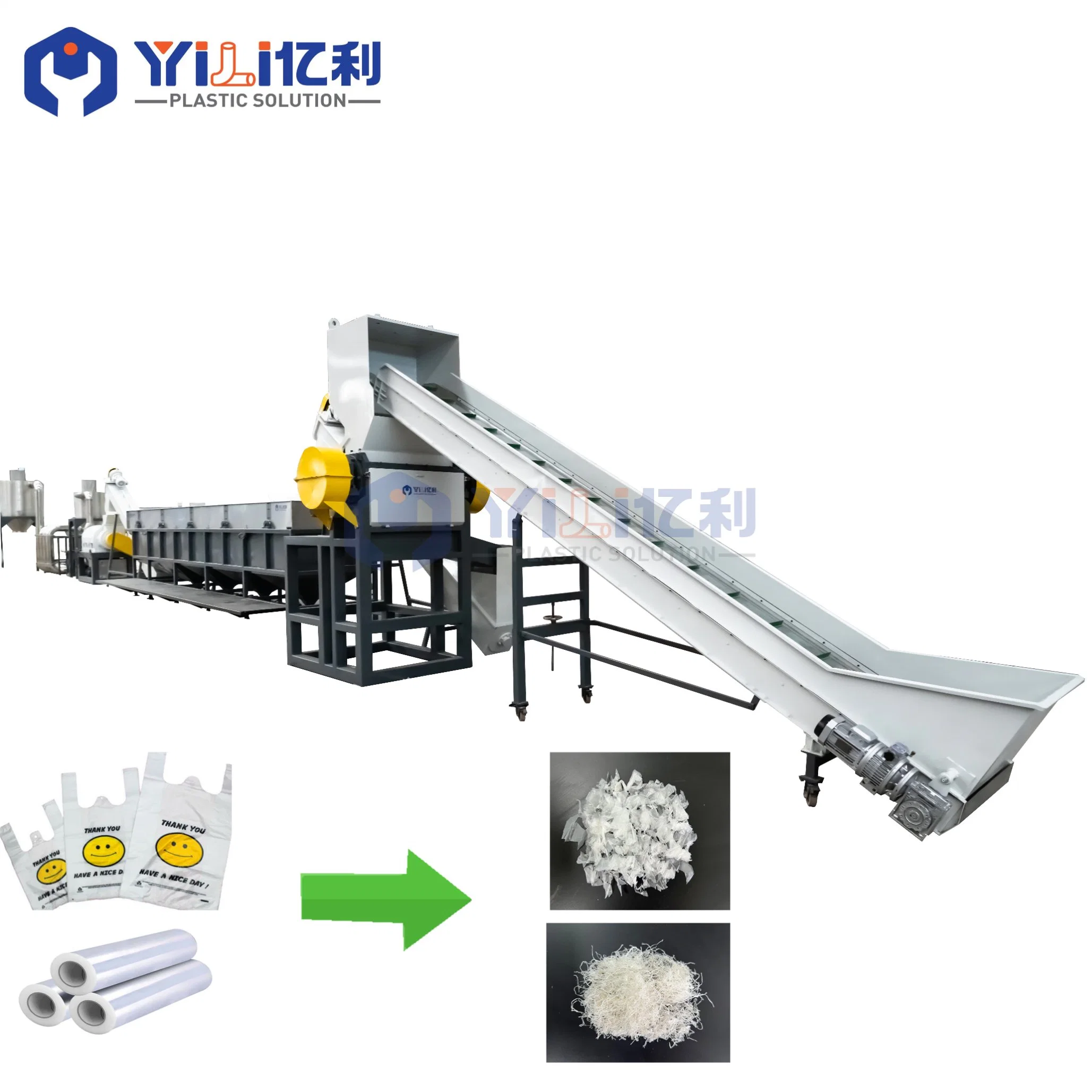 Post Consumer Supermarket LLDPE Stretch/Wrapping/Packaging Film Recycling Washing Squeezing Production Line