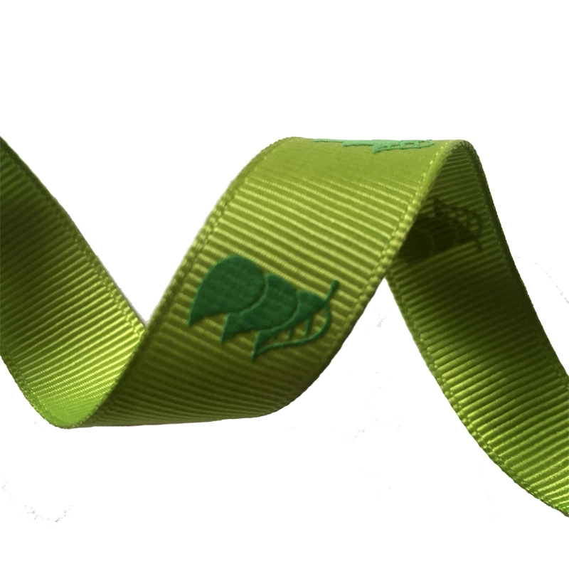 Logotipo personalizado Mayorista/Proveedor de poliéster de alta calidad impresa cinta de Grosgrain Puff para decoraciones de embalaje
