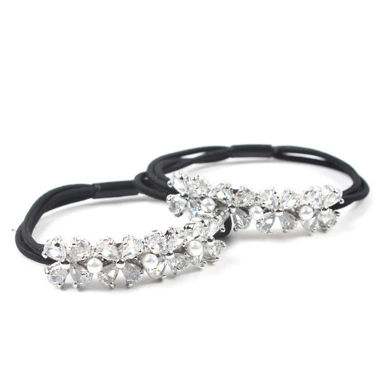 Fashion European Crystal Hair Tie Ponytail Band for Women Hair Accessories