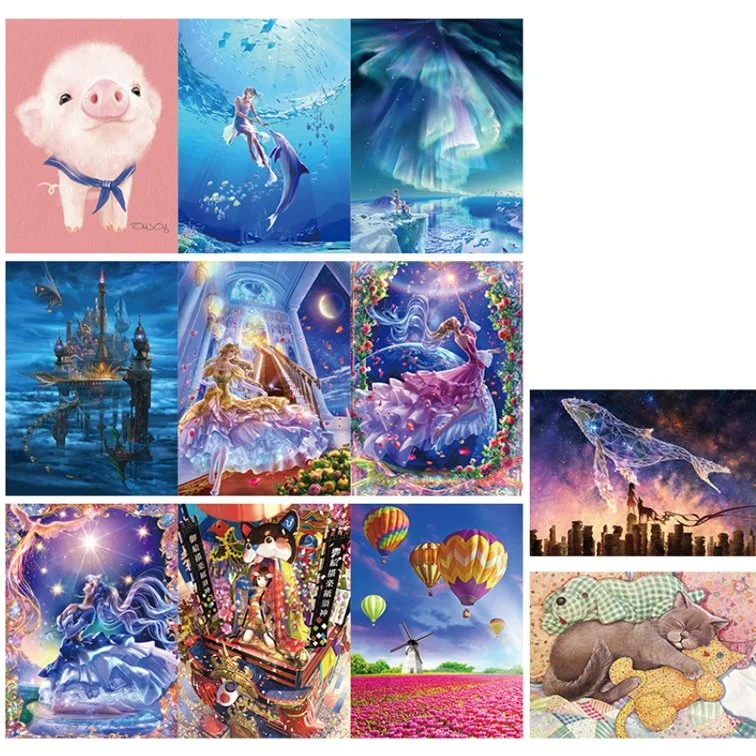 1000 Pieces of Plastic Jigsaw Puzzle Adult Decompression Cartoon Characters with Frame Adult Cartoon Puzzle Toys