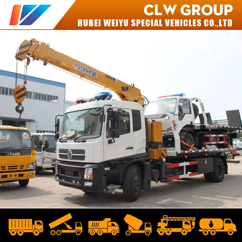 Dongfeng 4X2 Wrecker Towing Truck with 8ton Telescopic Boom Crane