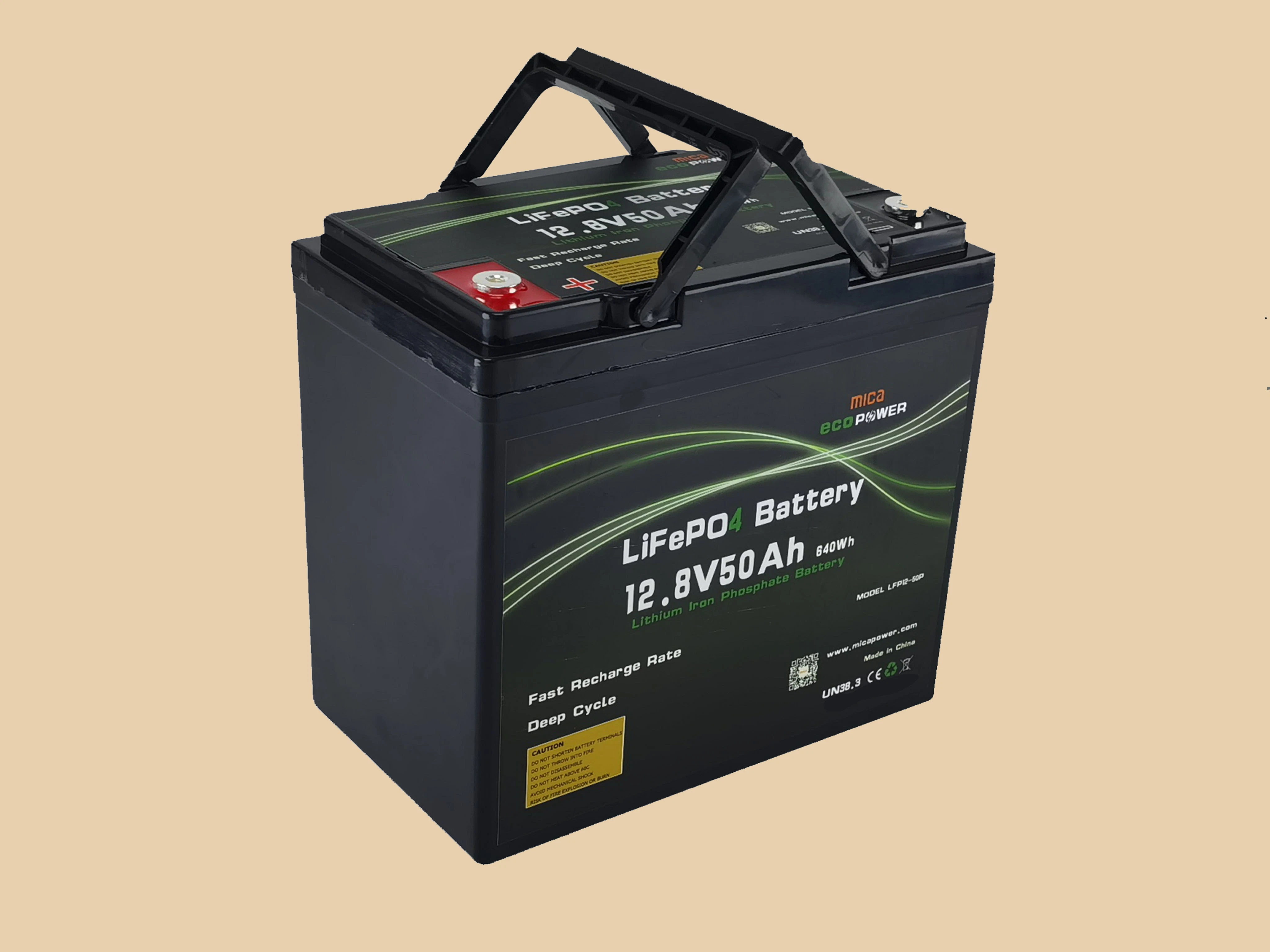 Bateria de iões de lítio mica 12 V 12,8 V 50 a 100 h LiFePO4 Para carrinho de golfe de barco para autocaravanas de armazenamento de energia