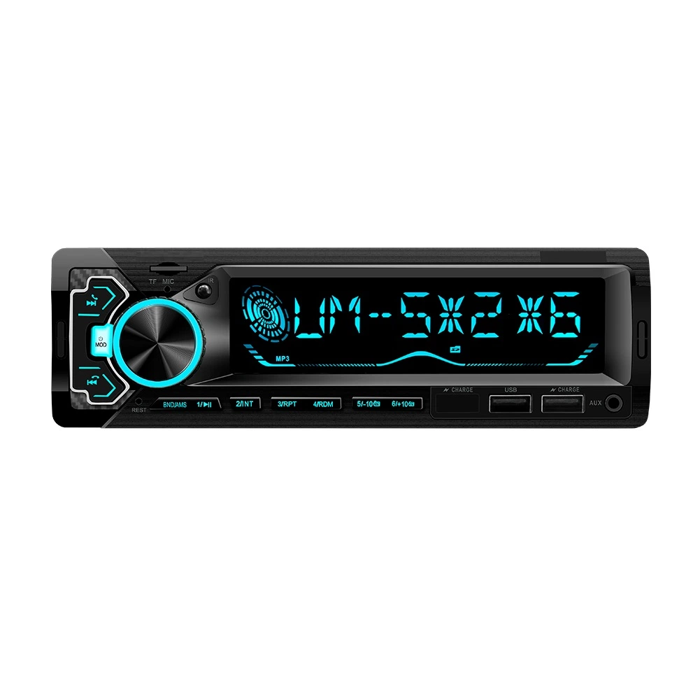 مشغل MP3 للصوت الاستريو للسيارة بحجم DIN واحد مع Bluetooth® اثنين USB