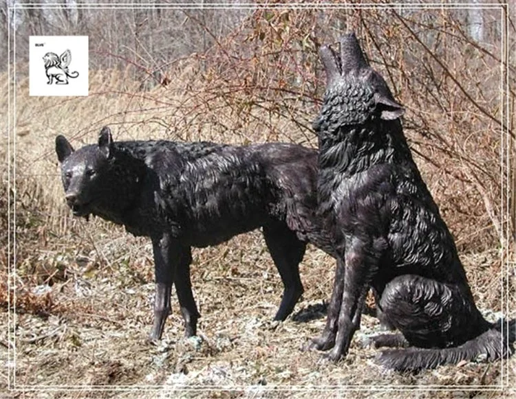 Fabricación de bronce de las ventas de Lobo Coule estatua escultura Animal Basg-30