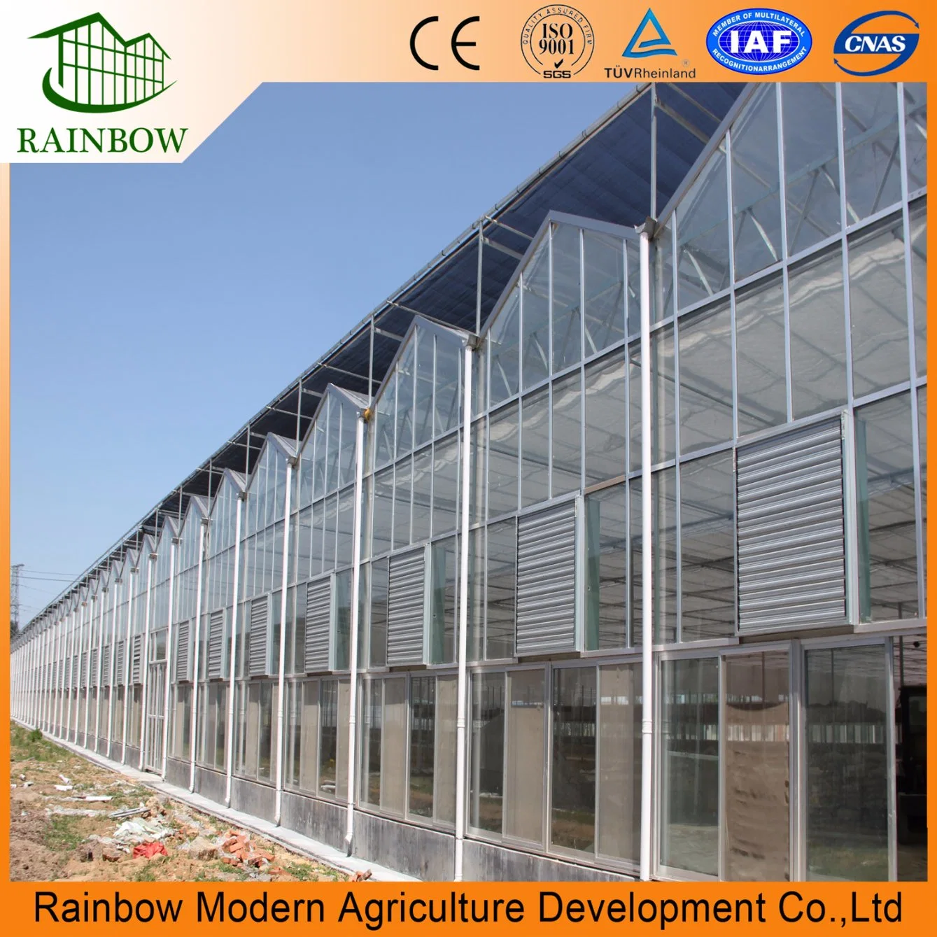 Modern Design High Tech Glass Greenhouse for Agriculture