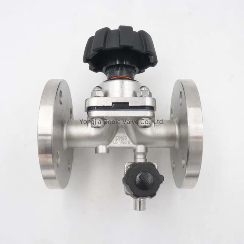 Stainless Steel Manual Operated Flanged Ends Sanitary Diaphragm Valve