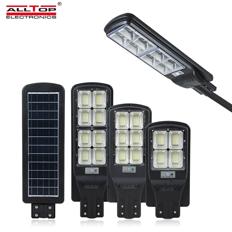 Alltop IP65 SMD resistente al agua ABS 50 100 150 200 250 300 W Outdoor All in One LED Solar Street Light