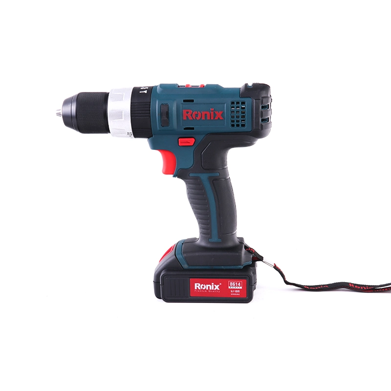 Ronix Hot Selling Model 8614 14.4V Li-ion 2-Speed Waterproof Cordless Impact Drill Driver