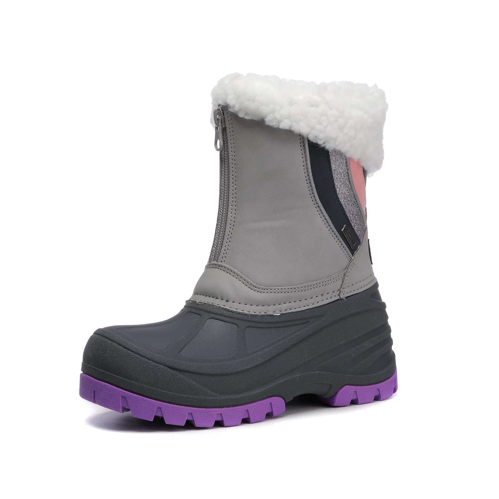 Botas de nieve del invierno para niños con acolchados EVA plantillas a mediados de la altura de la Pantorrilla botas