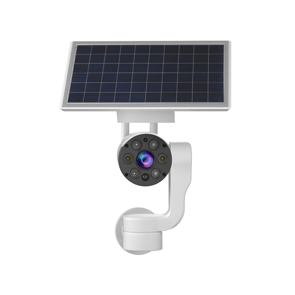 كاميرا مراقبة اللوحة الشمسية اللاسلكية WiFi من كاميرا الأمان الخارجية المزودة بنظام WiFi البطارية 18650 إنذار مراقبة المنزل الذكي المقاوم للماء بواسطة الأشعة تحت الحمراء 8 جيجا بايت الذاكرة