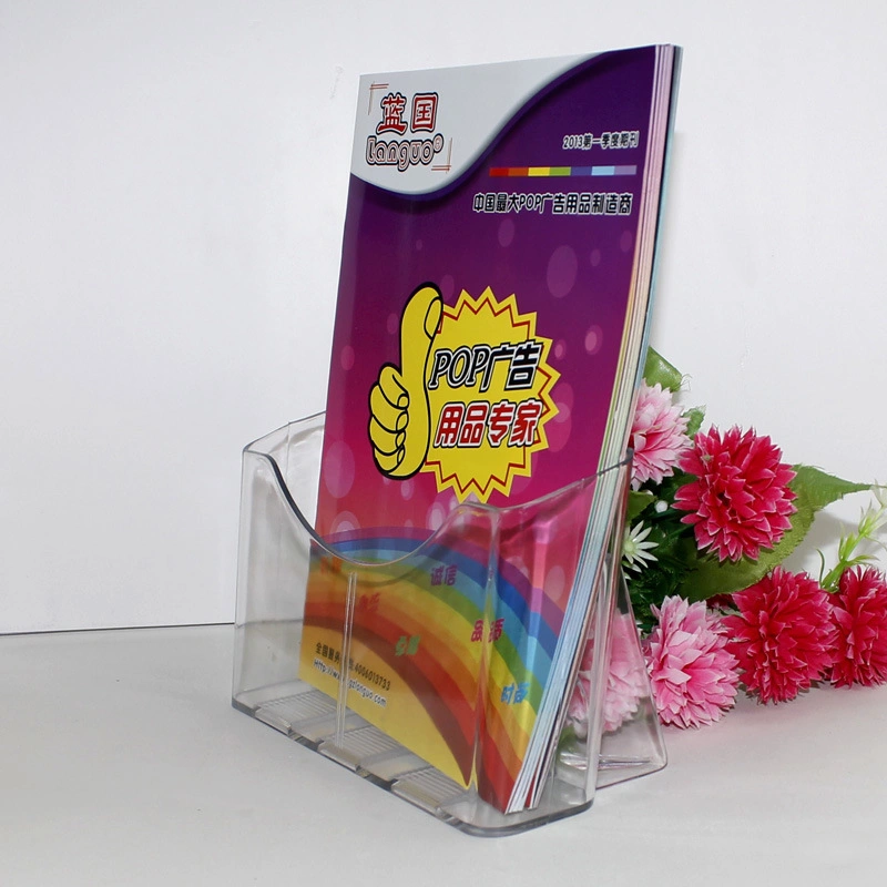 A4 Plastic Tabletop Brochure Holder Wall Mounted Sign Display Stand