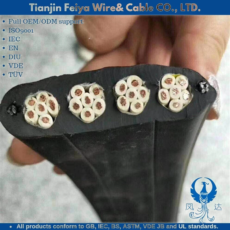 H05VVH6-F Cable plano flexible ascensor cable PVC Ascensor cable CAT6 Viaje Cat5e el cable del elevador