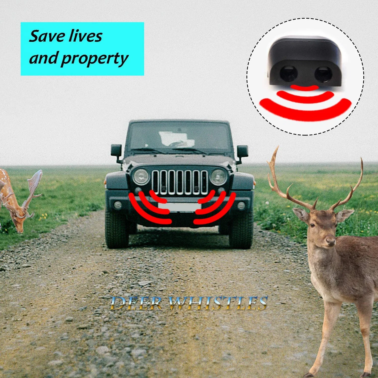 Humane Plastic Animal Warning Device Deer Flute Whistle for Car Trunk Motorcycle Vehicle