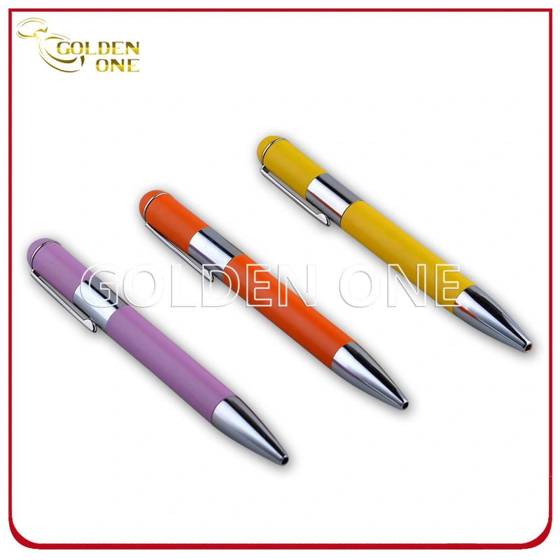 Promotion bon marché en caoutchouc personnalisé stylo à bille de métal