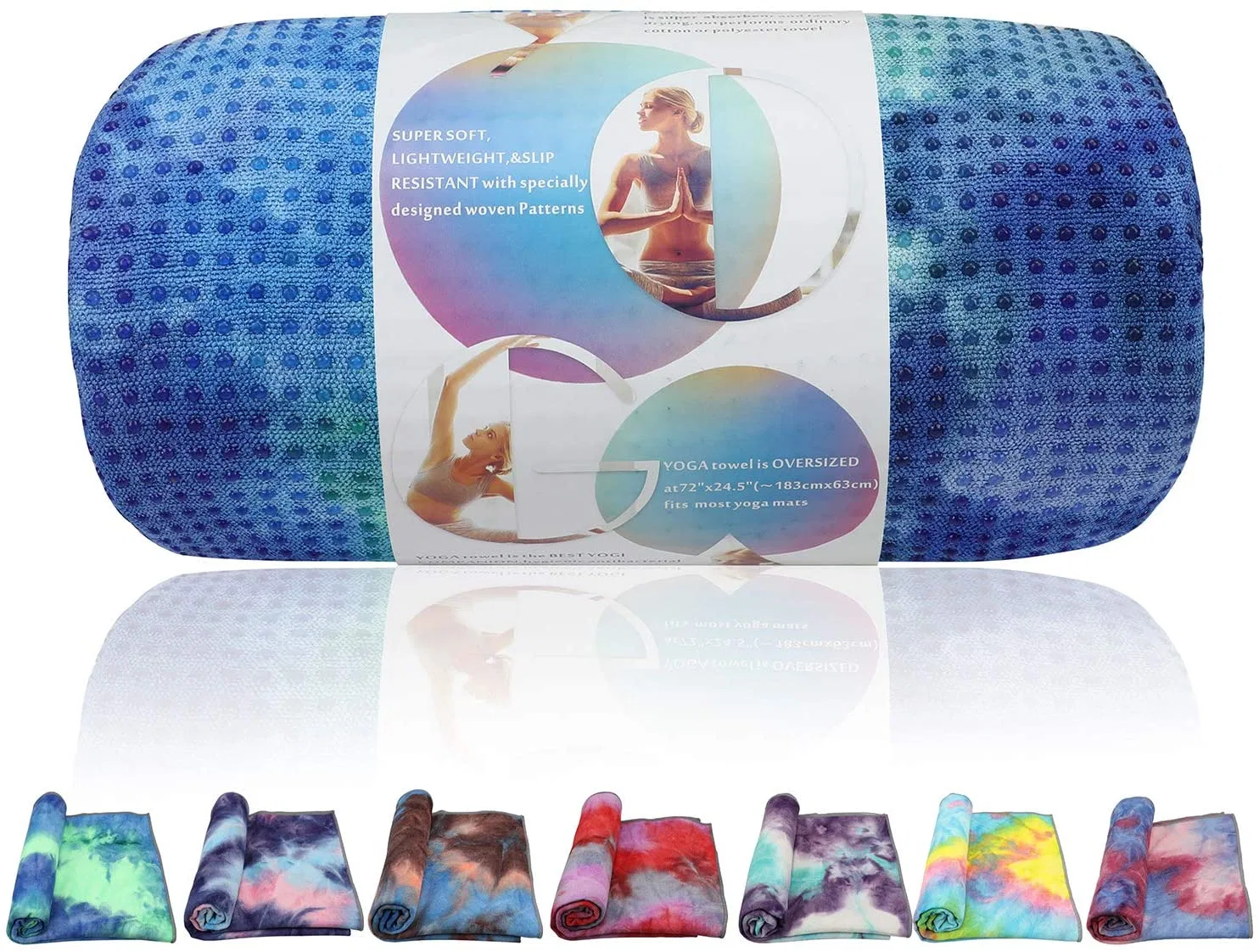 Colorful Home Gym Non-Slip Eco Friendly Yoga Towel for Mat