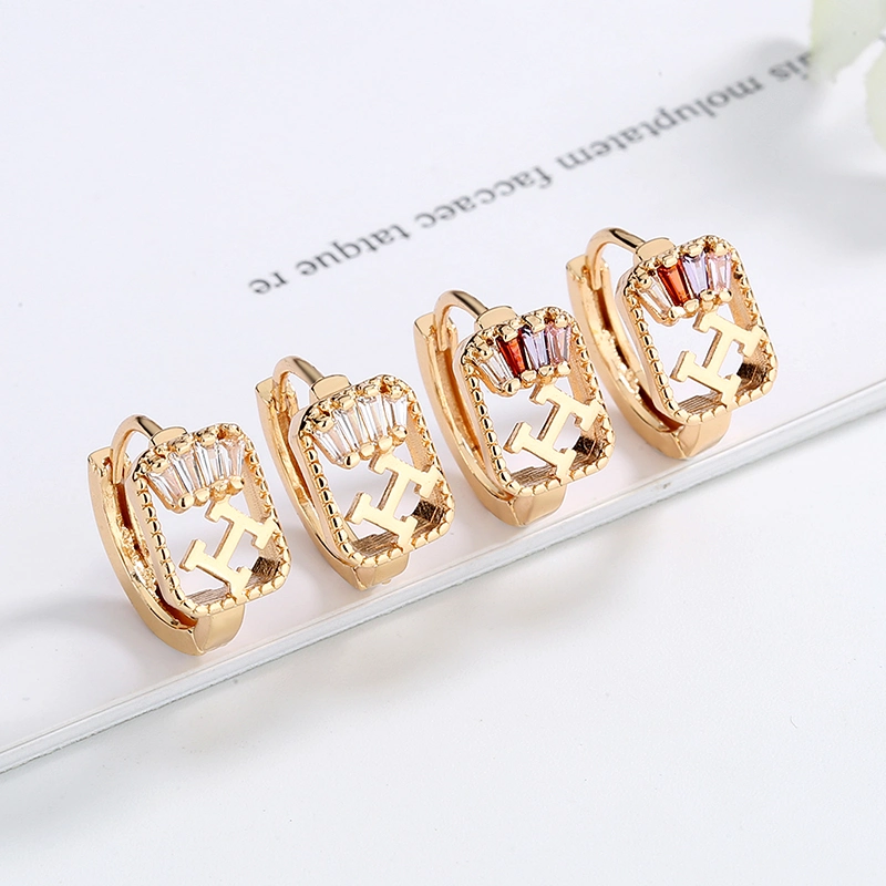 Wholesale/Supplier Custom Jewelry 18K Imitation Oro Laminado AAA Cubic Zirconia Earring