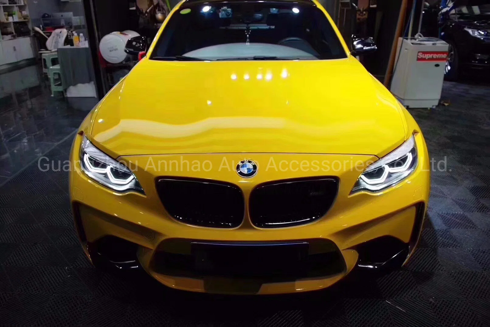 Ondis 1.52*18m Auto Accessories Yellow Super Glossy Crystal Vinyl Sticker Car Wrap