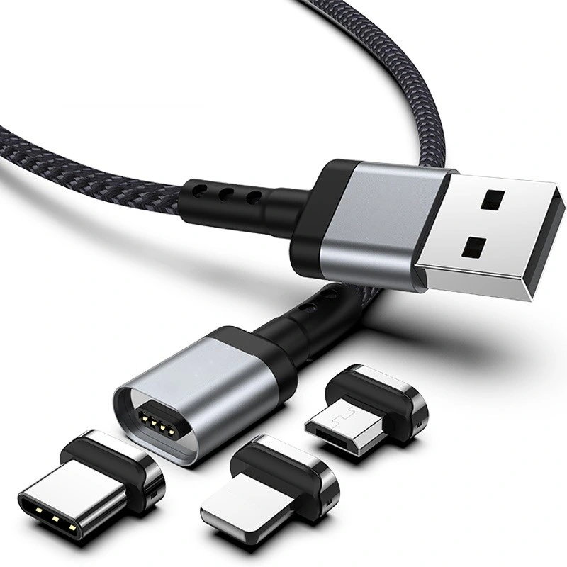 Nylon geflochtene 2,4A Magnetkabel LED magnetische USB-Ladegerät