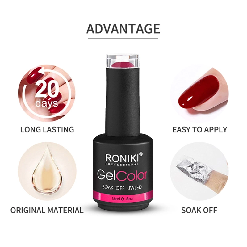 Roniki 2022 Latest Nail Supplies Bulk Color Rubber Base Organic Raw Material Private Label Gel Polish
