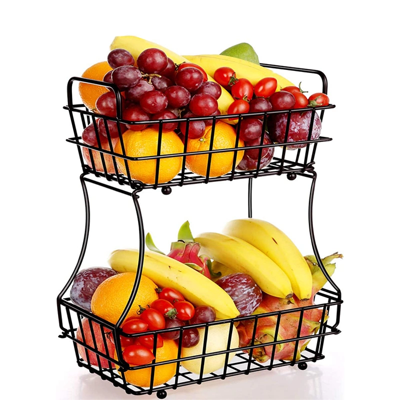 Прямоугольная стойка для хранения фруктов из нержавеющей стали с диагональным проводом, для хранения овощей Для кухонного столешня