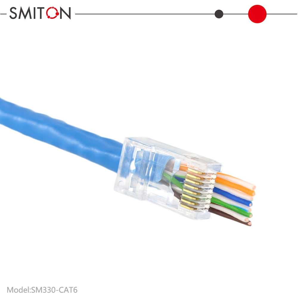 Paquete de RJ45 EZ para conector macho modular de crimpado 1000PCS aprobado Conector pasante