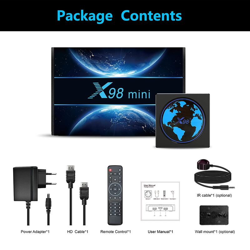 X98 Mini Dual WiFi 2.4G Box TV de 5 g Android 11 Caixa de TV inteligente IPTV com ar livre na mala traseira